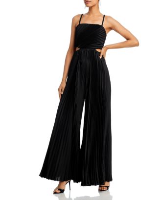 Alice and Olivia Powell Pleated Wide Leg Jumpsuit | Bloomingdale's