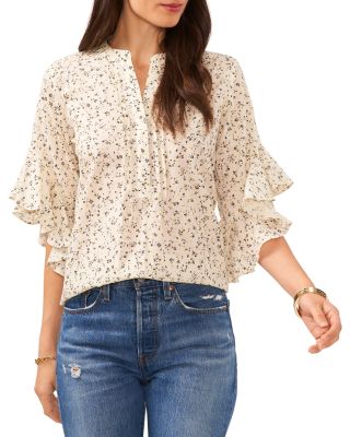 VINCE CAMUTO - Pintuck Ruffle Sleeve Blouse