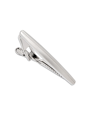 Link Up Two Tone Rhodium Plated Short Tie Bar In Silver