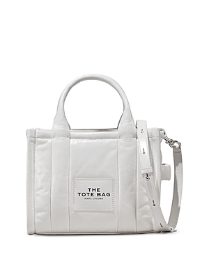Marc Jacobs The Shiny Crinkle Crossbody Tote Bag In White/nickel