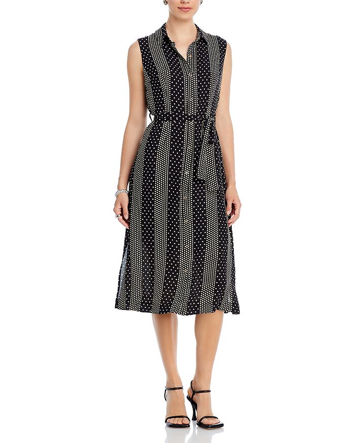 T Tahari Striped Sleeveless Button Down Dress Bloomingdale's