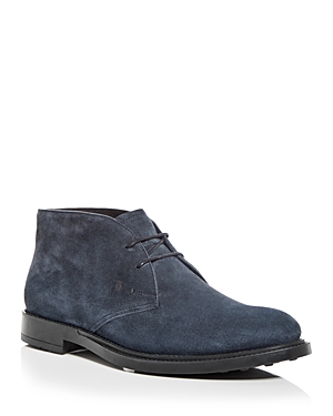Tod's Suede Desert Boots In Night Blue