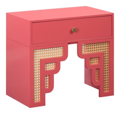 Suzie Pastel & Rattan Nightstand