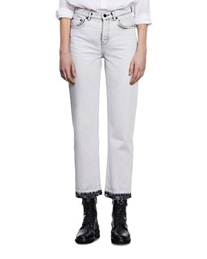 Shop The Kooples Straight Bleached Jeans In White