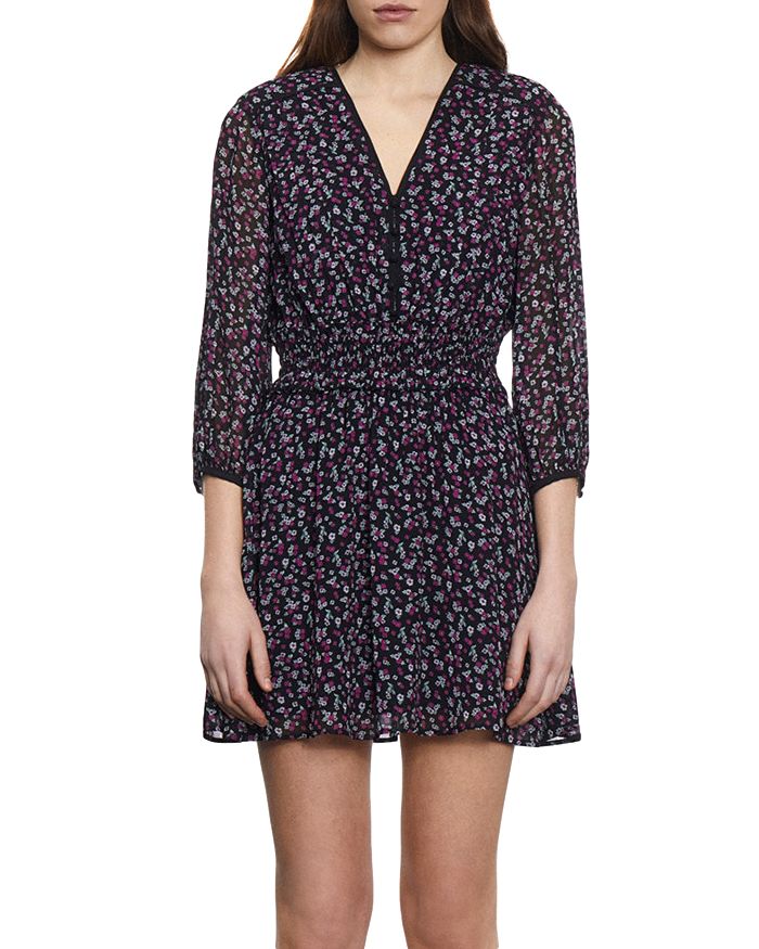 NWT SIZE 1/US 4 The Kooples Black and Pink Mini Dress main image 0