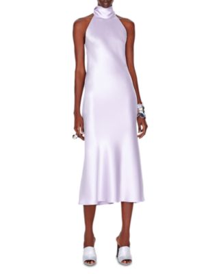Galvan sienna satin midi dress 2025