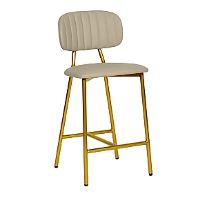 Tov Furniture Ariana Nude Faux Leather Counter Stool, Set Of 2 In Beige