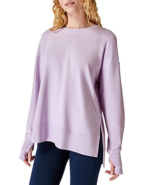 Sweaty Betty After Class Longline Sweatshirt In Lavender Purple