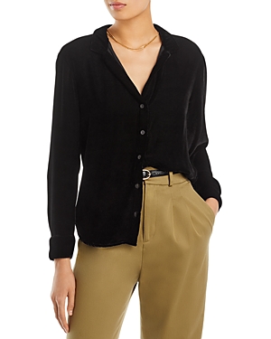 Bella Dahl Split Neck Button Blouse In Black