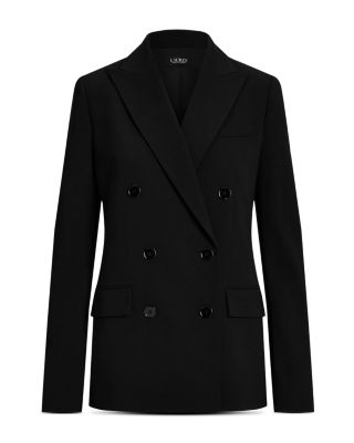 Wool Crepe Double Breasted Blazer