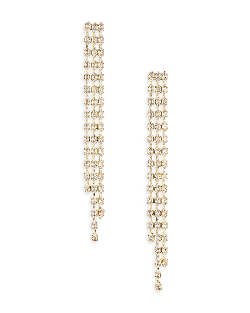 Ettika Crystal Multi Chain Dangle Drop Earrings In Gold