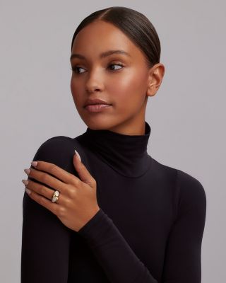 18K Yellow Gold & Sterling Silver Embrace Diamond Pav&eacute; X Ring