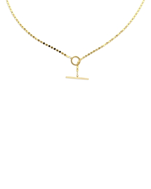 Moon & Meadow 14k Gold T Bar Valentino Necklace, 18