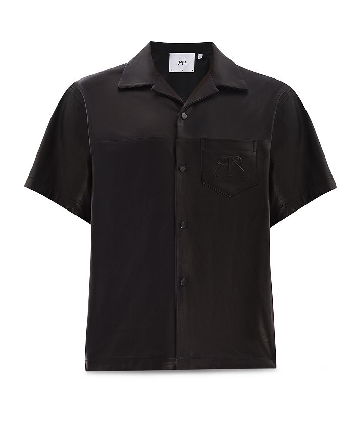 RTA Oversized Short Sleeve Leather Shirt | Bloomingdale's