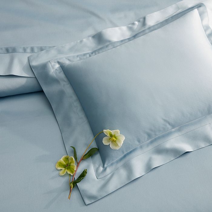 Shop Matouk Nocturne Sateen King Pillowcase, Pair In Steel Blue
