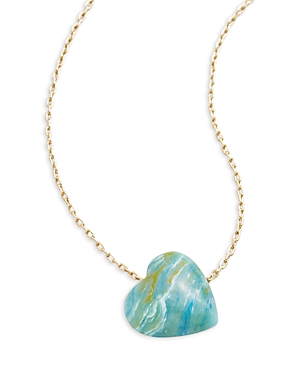 BAUBLEBAR JUNO ROSE QUARTZ HEART PENDANT NECKLACE, 16
