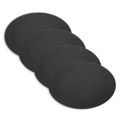 Manufacture Rock Oval Faux Leather Reversible Placemat, Set of 4