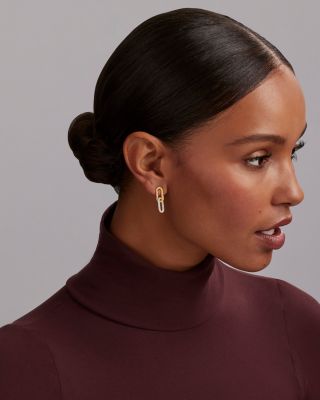 18K Yellow Gold & Sterling Silver Caviar Lux-Clip Diamond Drop Earrings - Exclusive