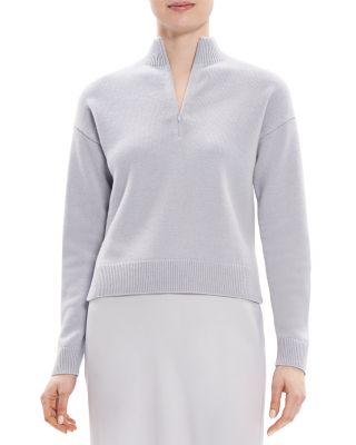 Theory Hanlee Wool & Cashmere Half Zip Sweater | Bloomingdale's