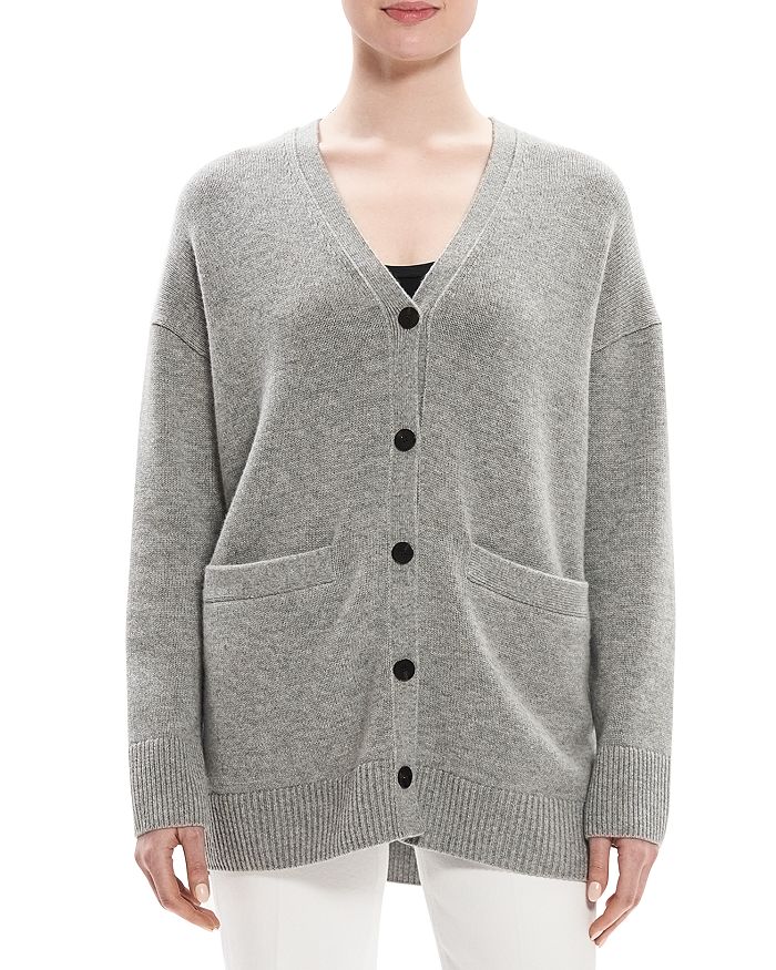 Theory Boxy Elbow Patch Cardigan | Bloomingdale's