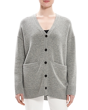Theory Wool & Cashmere Oversized Drop-shoulder Cardigan In Husky