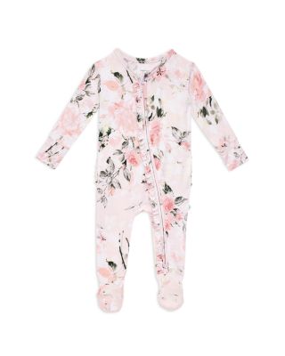 Girls' Vintage Pink Rose Ruffled Footie - Baby