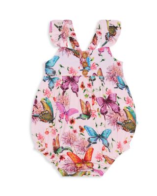 Posh Peanut - Girls' Henley Ruffled Bubble Romper - Baby