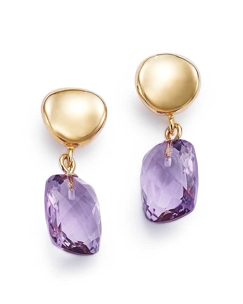 Bloomingdale's Amethyst Drop Earrings In 14k Yellow Gold In Purple/gold