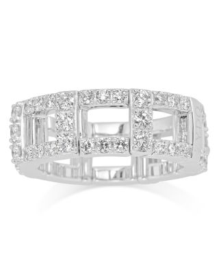 Zydo 18K White Gold Stretch Diamond Art Deco Ring