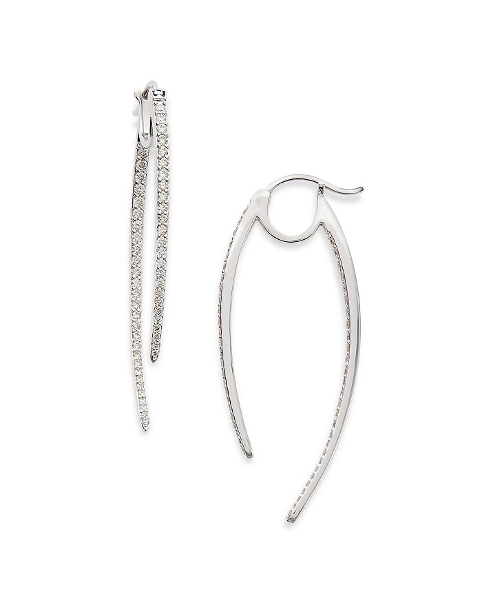 Bloomingdale's Diamond Curved Drop Earrings in 14K White Gold, 1.0 ct