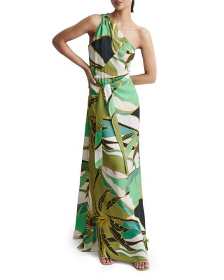 strapless open back dress Dalarie Pink Floral Print One-Shoulder Gathered Maxi Dress – Club L London main image 0