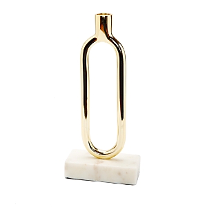 Shop Classic Touch Gold Tone Loop Taper Candle Holder On Marble Base, 11.75h