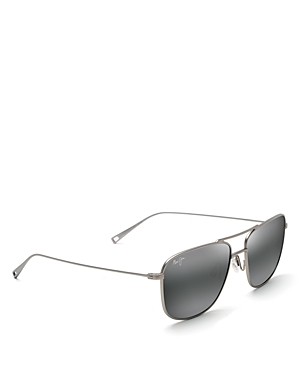 Shop Maui Jim Mikioi Aviator Polarized Sunglasses, 54mm In Gray/gray Polarized Gradient