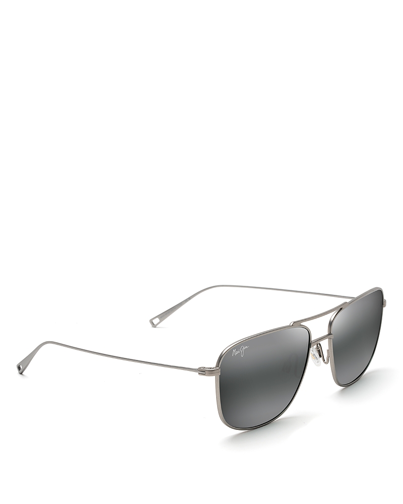 Maui Jim Mikioi Aviator Polarized Sunglasses, 54mm In Gray/gray Polarized Gradient