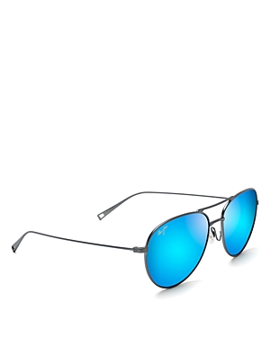 Maui Jim Walaka Aviator Polarized Sunglasses, 57mm In Grey/blue Polarized Gradient