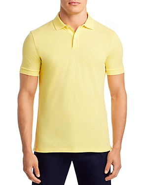 Hugo Boss Pallas Short Sleeve Two Button Polo Shirt In Bright Yellow