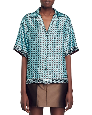 Sandro Vanille Printed Shirt