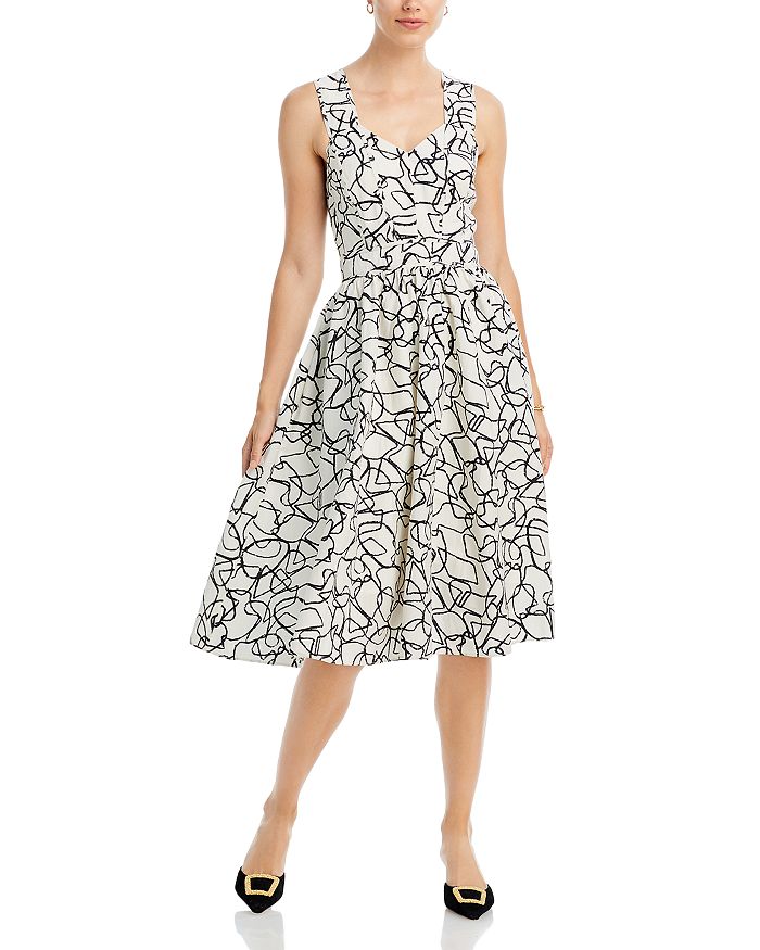 T Tahari Printed Fit And Flare Dress Bloomingdale s