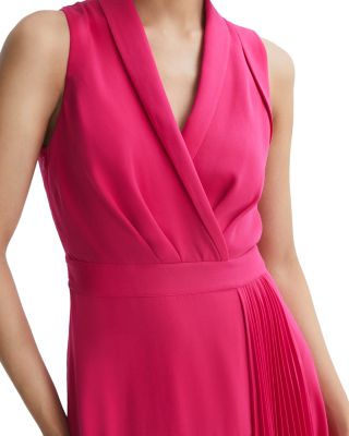 REISS Claire Pleated Midi Dress | Bloomingdale's Women