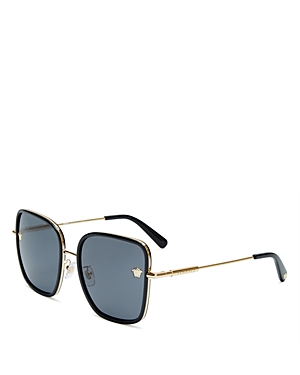 Versace Square Sunglasses, 57mm In Black/gray Solid