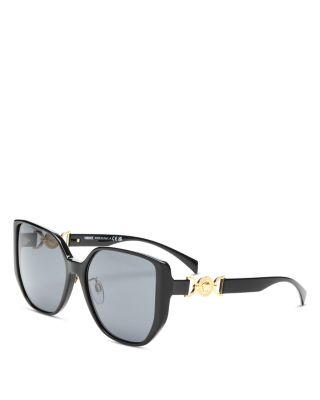 Versace Square Sunglasses, 53mm In Black/gray Solid | ModeSens 