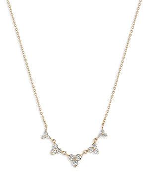 Zoe Chicco 14K Yellow Gold Prong Diamonds Diamond Mini Cluster Collar Necklace, 14-16