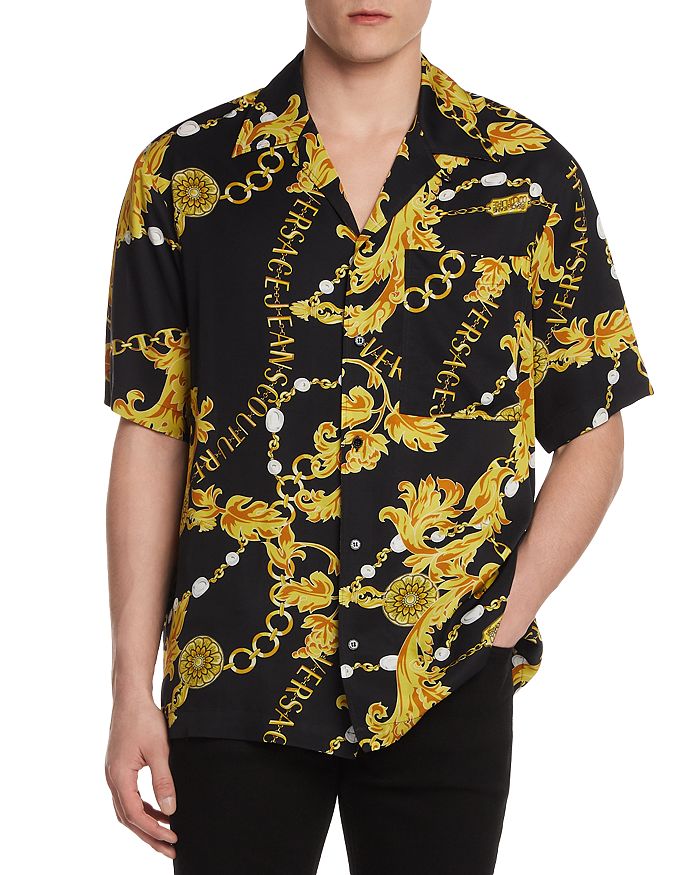 Versace Jeans Couture - Printed Button Down Camp Shirt
