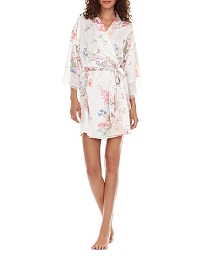 Shop Flora Nikrooz Andrea Shimmer Charm Wrap Robe In Ivory