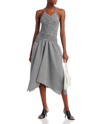 Proenza Schouler White Label Gingham Seersucker Smocked Midi