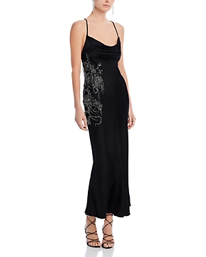Shop Jason Wu Slip Dress With Beaded Details In Black