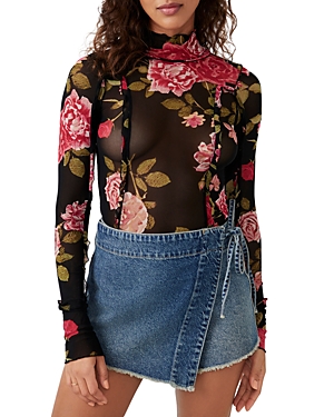 free people charlie printed mesh top