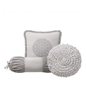 Shop Waterford Lysander Decorative Pillows, Set Of 3 In Platinum