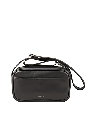 Shop Sandro Mini Leather Bag In Black
