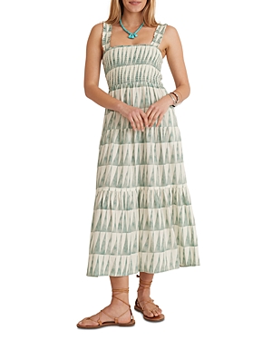 Marine Layer Selene Geo Triangle Print Smocked Maxi Sundress In Geo